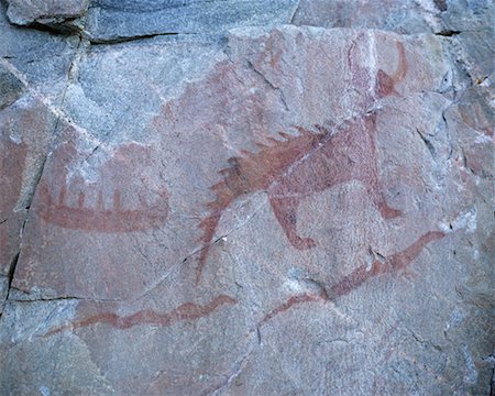 prehistoric pictographs - Petroglyph Stock Photo - Rights-Managed, Code: 700-00155544