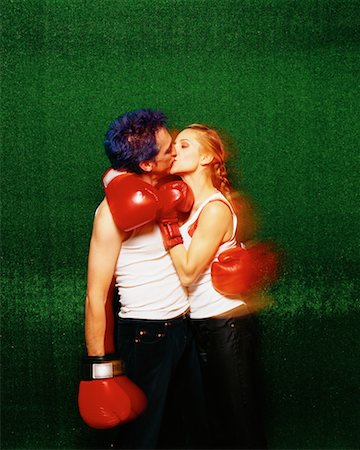 Couple Wearing Boxing Gloves Stock Photo - Rights-Managed, Code: 700-00156047