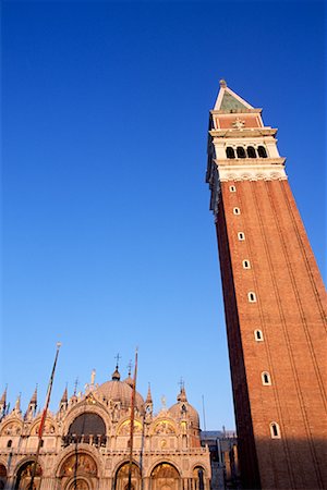 st marks basilica - St. Mark's Basilica and Tower Venice, Italy Stock Photo - Rights-Managed, Code: 700-00156206