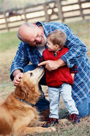 family dog grandparents parents child - Family Portrait Stock Photo - Rights-Managed, Code: 700-00156987