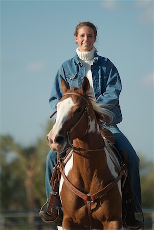 Portrait of Woman Riding Horse Stock Photo - Rights-Managed, Code: 700-00157317