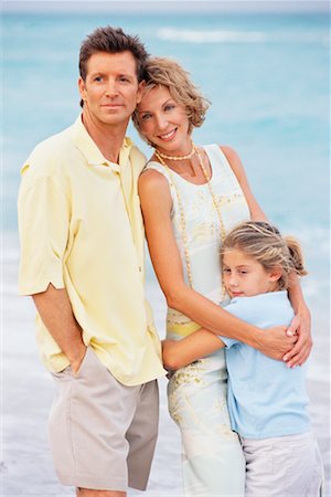 Portrait of Young Parents with Daughter on Beach Stock Photo - Rights-Managed, Code: 700-00157809
