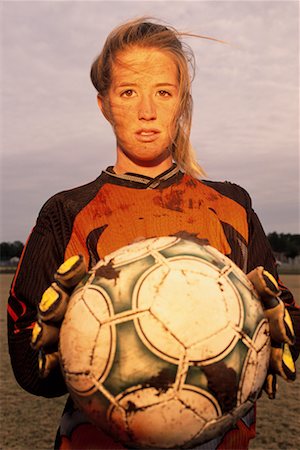 Portrait of Muddy Female Soccer Player Stock Photo - Rights-Managed, Code: 700-00158060