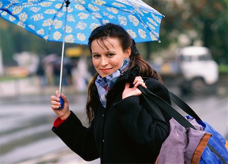 Woman Walking with Umbrella Stock Photo - Rights-Managed, Code: 700-00158493