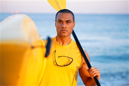 portrait and kayak - Portrait of Man with Kayak Stock Photo - Rights-Managed, Code: 700-00158538