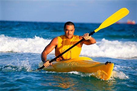 portrait and kayak - Man Kayaking Stock Photo - Rights-Managed, Code: 700-00158546