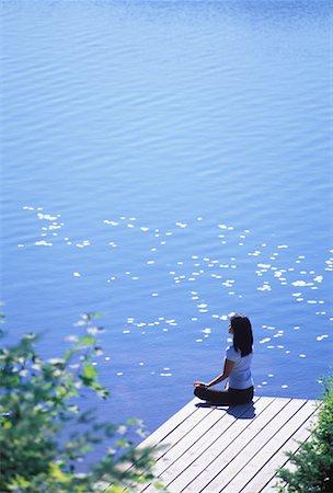 simsearch:700-00528230,k - Woman Doing Yoga on Dock Stock Photo - Rights-Managed, Code: 700-00159877