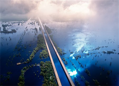 Aerial of Interstate 10, Atchafalaya Basin, Henderson, Louisiana, USA Foto de stock - Direito Controlado, Número: 700-00150146