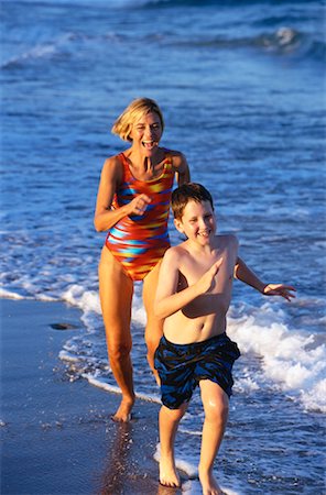 Mother and Son at the Beach Fotografie stock - Rights-Managed, Codice: 700-00150974