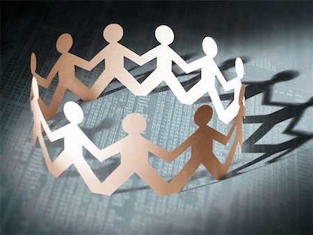 simsearch:700-02289286,k - Paper Cut-Out People in a Circle Stock Photo - Rights-Managed, Code: 700-00151404