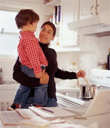 Mother and Son Cooking Stock Photo - Rights-Managed, Code: 700-00151562