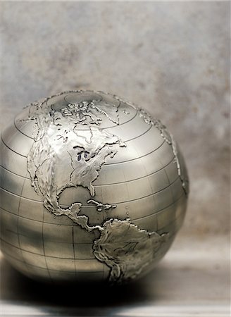 simsearch:600-00163332,k - Metallic Globe North and South America Stock Photo - Rights-Managed, Code: 700-00152982