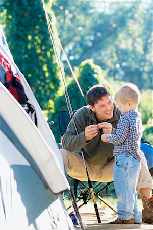 Father and Son with Fishing Pole Stock Photo - Rights-Managed, Code: 700-00153201