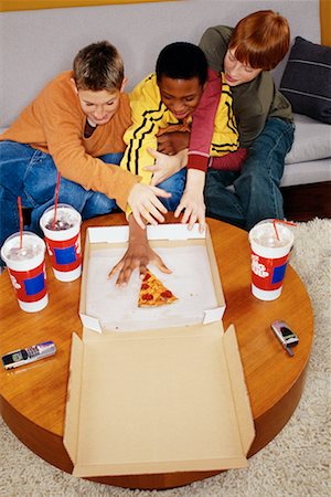 Teenagers Eating Pizza Stock Photo - Rights-Managed, Code: 700-00153690