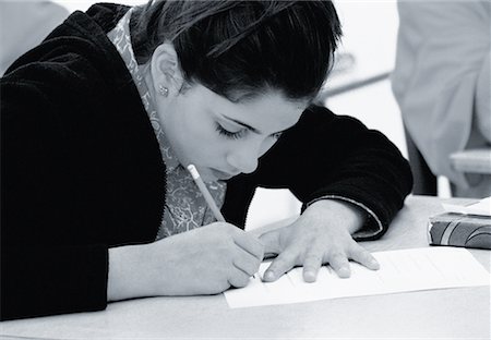 Girl Writing in Classroom Stock Photo - Rights-Managed, Code: 700-00153850