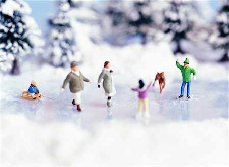 Winter Scene with Figurines Stock Photo - Rights-Managed, Code: 700-00153918