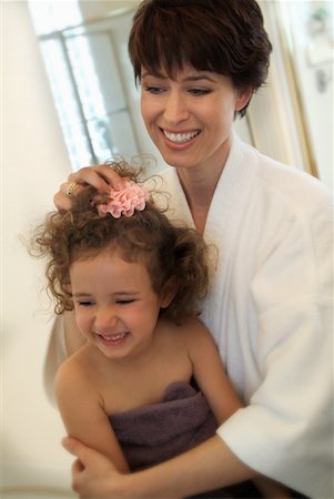 Mother and Daugher in Bathroom Stock Photo - Rights-Managed, Code: 700-00164203