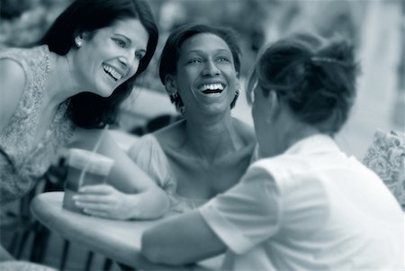 social gathering black and white picture - Women at Outdoor Cafe Stock Photo - Rights-Managed, Code: 700-00165226