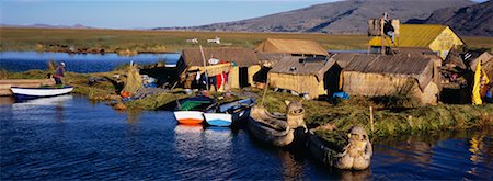 peru indians - Uros Floating Islands Lake Titicaca, Peru Stock Photo - Rights-Managed, Code: 700-00166038