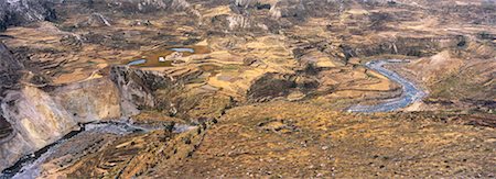 Terraced Landscape Colca Canyon, Peru Foto de stock - Con derechos protegidos, Código: 700-00166046