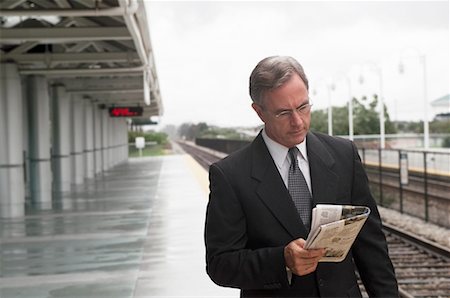simsearch:700-00090323,k - Businessman Waiting for Train Stock Photo - Rights-Managed, Code: 700-00166144