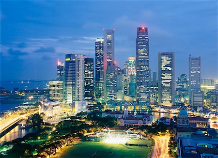 simsearch:700-00162529,k - Innenstadt Singapur bei Dämmerung Singapore Stockbilder - Lizenzpflichtiges, Bildnummer: 700-00166380