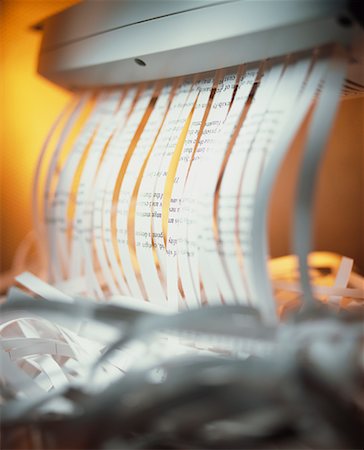 shredded document - Close-Up of Paper Shredder Stock Photo - Rights-Managed, Code: 700-00166428