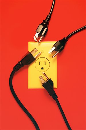 Power Cables around Single Outlet Stock Photo - Rights-Managed, Code: 700-00166574