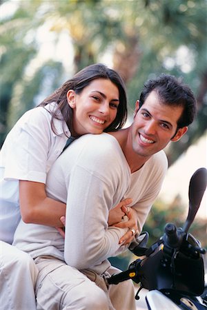 Portrait of Couple on Scooter Stock Photo - Rights-Managed, Code: 700-00167474