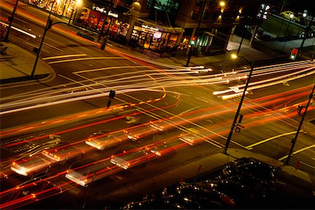 Street Scene at Night Vancouver, British Columbia Stock Photo - Rights-Managed, Code: 700-00167766