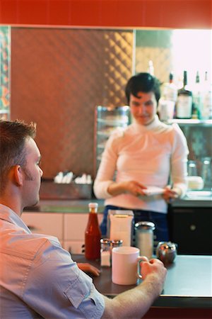 simsearch:700-00357344,k - Waitress and Man at Diner Stock Photo - Rights-Managed, Code: 700-00167821