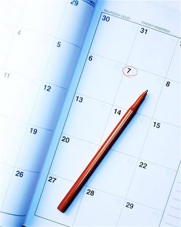 day of the week circled - Calendar with Date Circled Stock Photo - Rights-Managed, Code: 700-00168259