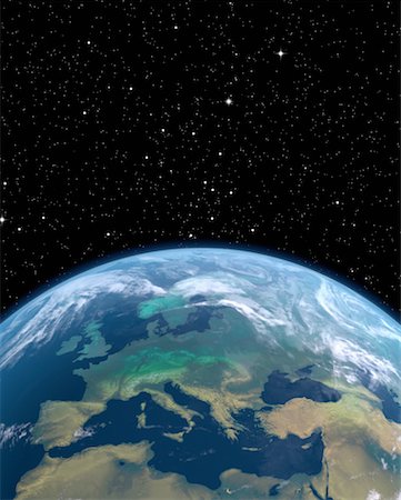 simsearch:700-01259930,k - Europe from Outer Space Stock Photo - Rights-Managed, Code: 700-00168271