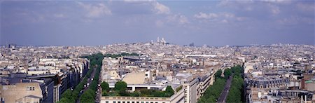 etoile - Übersicht über Paris Schuss aus dem Etoile-Paris, Frankreich Stockbilder - Lizenzpflichtiges, Bildnummer: 700-00169524