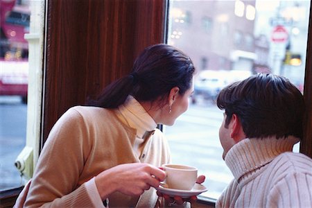 soho, new york - Couple in Cafe Fotografie stock - Rights-Managed, Codice: 700-00160947