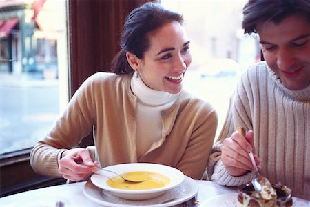 soho, new york - Couple in a Cafe Soho, New York, USA Fotografie stock - Rights-Managed, Codice: 700-00160948