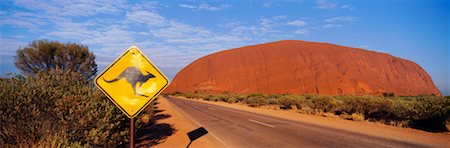 Road and Ayers Rock Northern Territory, Australia Stock Photo - Rights-Managed, Code: 700-00162536