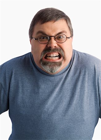 fat man with goatee - Portrait d'un homme en colère Photographie de stock - Rights-Managed, Code: 700-00163384