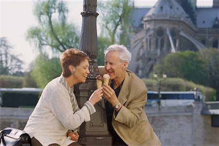 Couple Eating Ice Creams Paris, France Stock Photo - Rights-Managed, Code: 700-00163442