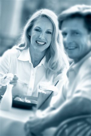 Couple Eating at Outdoor Cafe Stock Photo - Rights-Managed, Code: 700-00177546