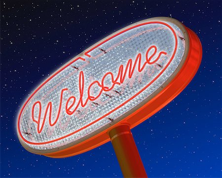 simsearch:694-03693899,k - Neon Welcome Sign Fotografie stock - Rights-Managed, Codice: 700-00178733