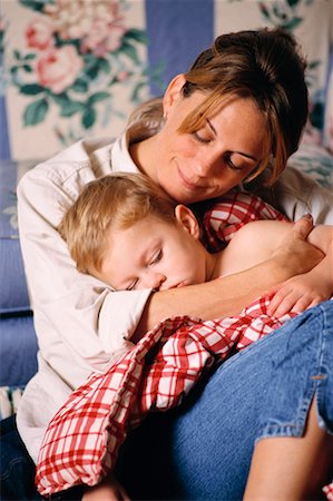 simsearch:700-00518639,k - Mother Hugging Sleeping Son Stock Photo - Rights-Managed, Code: 700-00170568