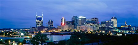 Skyline at Dusk Nashville, Tennessee Foto de stock - Con derechos protegidos, Código: 700-00170599