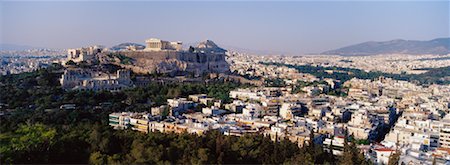 Vue d'ensemble d'Athènes et l'Acropole Grèce Photographie de stock - Rights-Managed, Code: 700-00186119