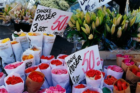 storefronts with flowers - Flower Market Stall Copenhagen, Denmark Stock Photo - Rights-Managed, Code: 700-00186110