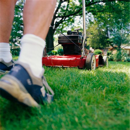 Man Mowing the Lawn Stock Photo - Rights-Managed, Code: 700-00186189