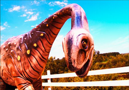 sky and park fence - Dinosaur Model Stock Photo - Rights-Managed, Code: 700-00186194