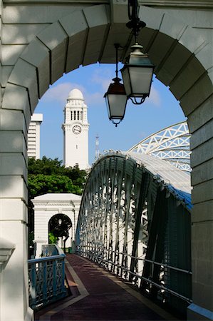 Victoria Theatre Through Anderson Bridge singapore Fotografie stock - Rights-Managed, Codice: 700-00186219