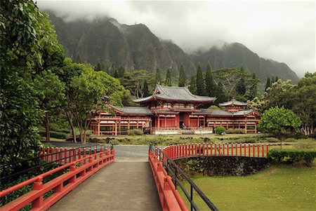 Byodo-In Temple Valley of the Temples Oahu, Hawaii, USA Foto de stock - Con derechos protegidos, Código: 700-00187845