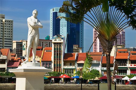 simsearch:700-00188471,k - Sir Stamford Raffles Statue Singapur Stockbilder - Lizenzpflichtiges, Bildnummer: 700-00188465